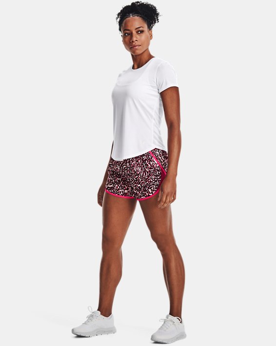 Pantalón corto con estampado UA Fly-By 2.0 para mujer, Pink, pdpMainDesktop image number 2